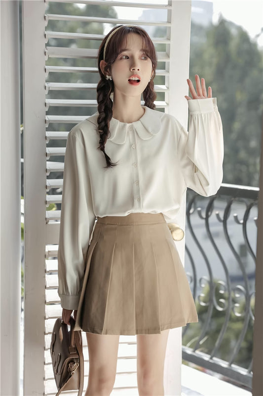 Petal Collar Blouse (Beige)