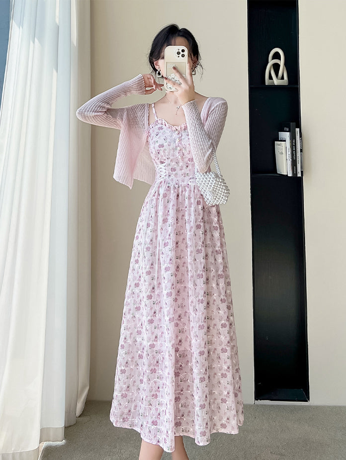 May Flowers Lace Up Cami Dress (3 Colors)