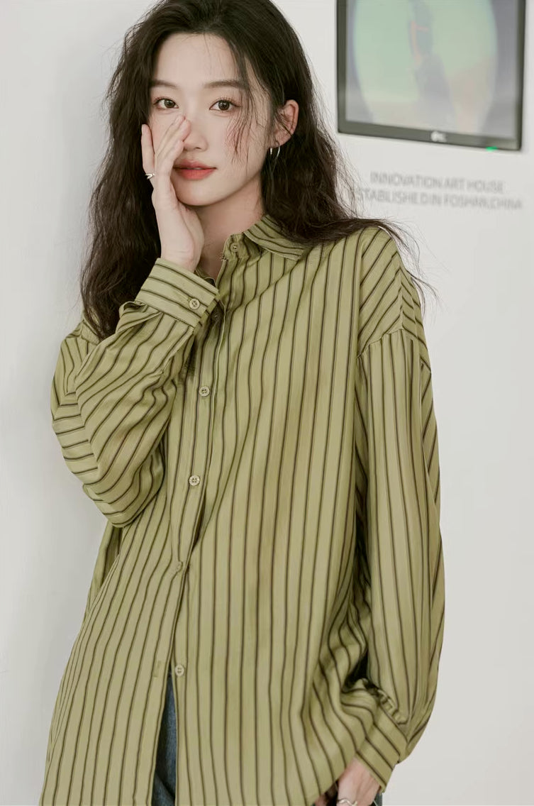 Basic Stripe Button Down Shirt (3 Colors)
