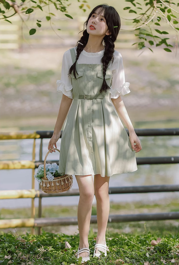 Button Up Stripe Mini Dress (3 Colors)