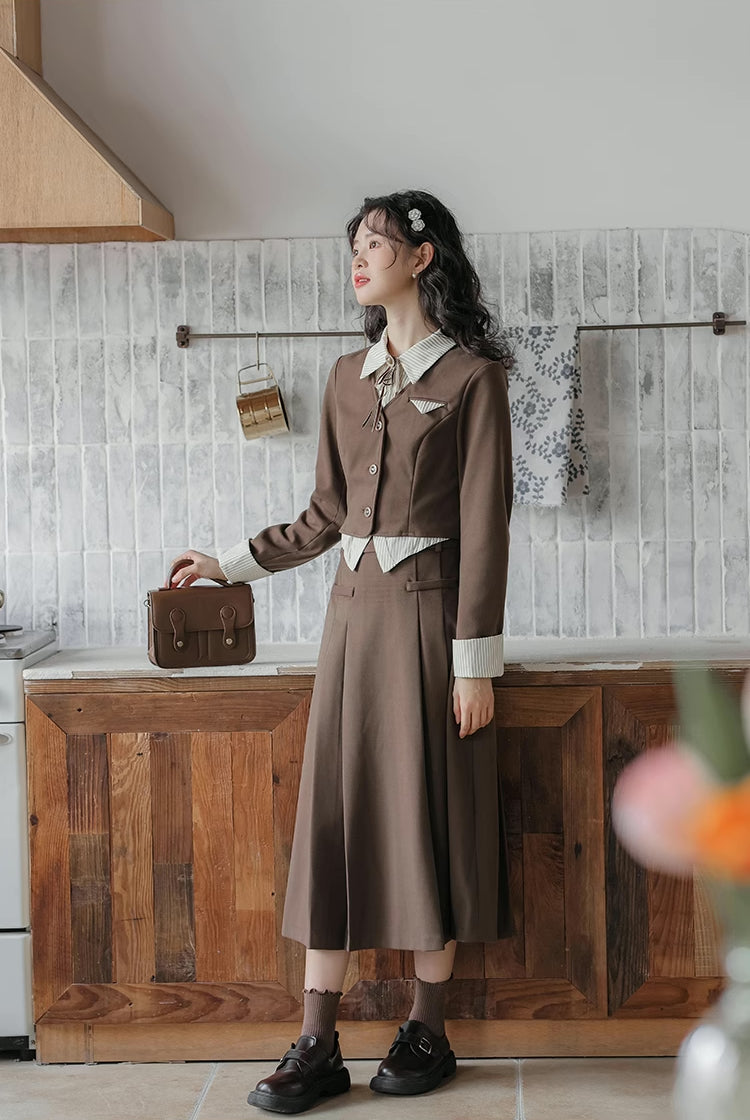 Academia Two-Piece Set (Brown)