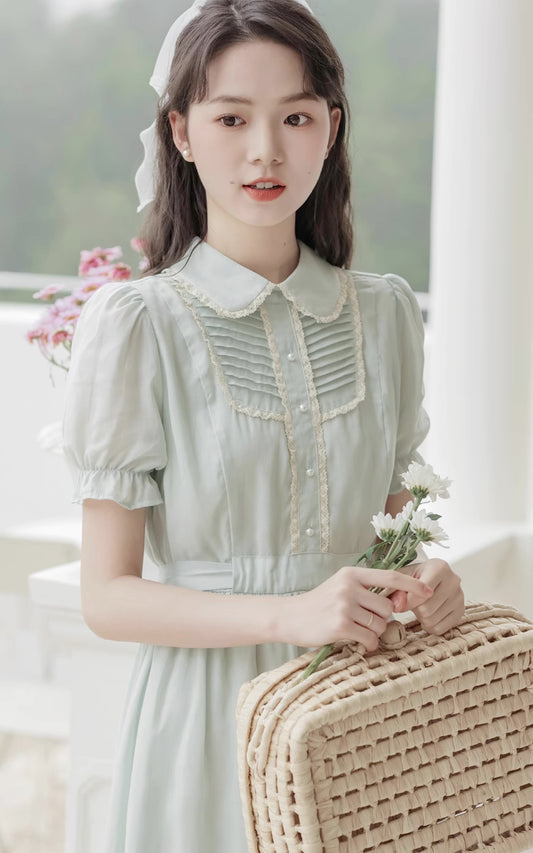 Sunday Tea Midi Dress (Eggshell Blue)