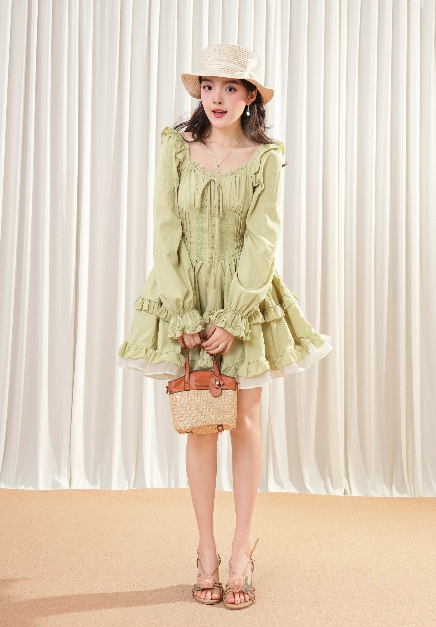 Leafy Gift Mini Dress (Green)