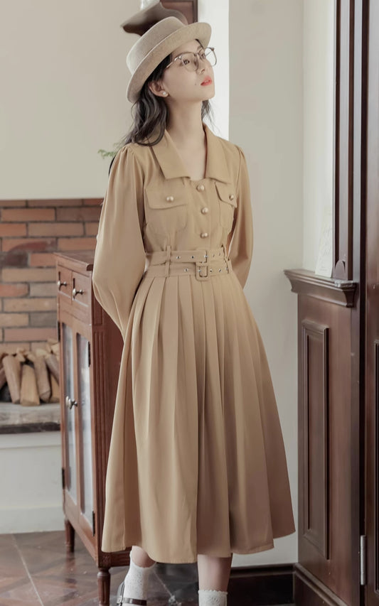 Detective Trench Dress (Khaki)