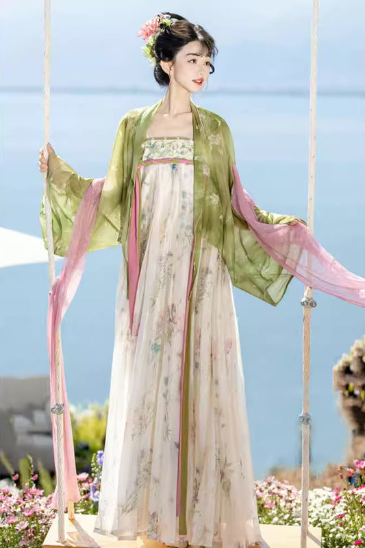 Wildflower Qixiong Famensi Dress Set (Green/White)