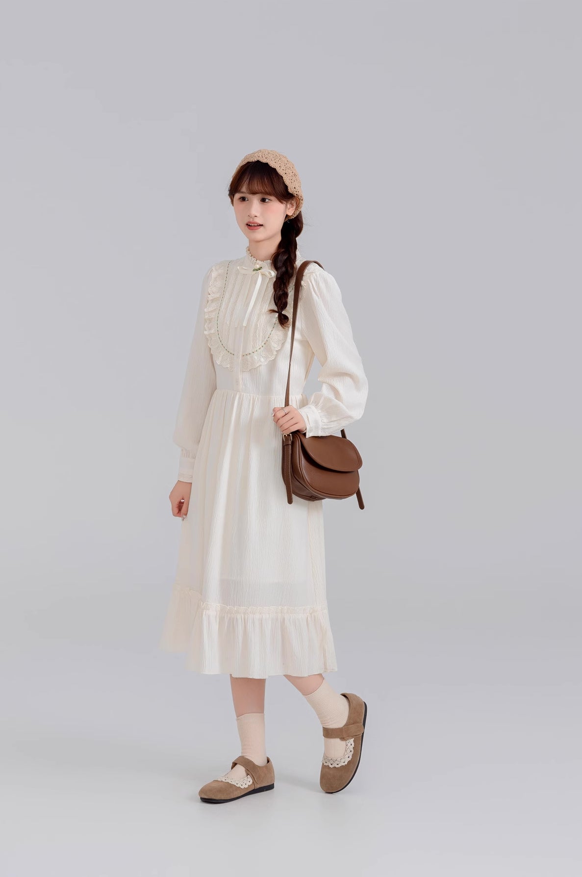 Little Rose Midi Dress (Cream)