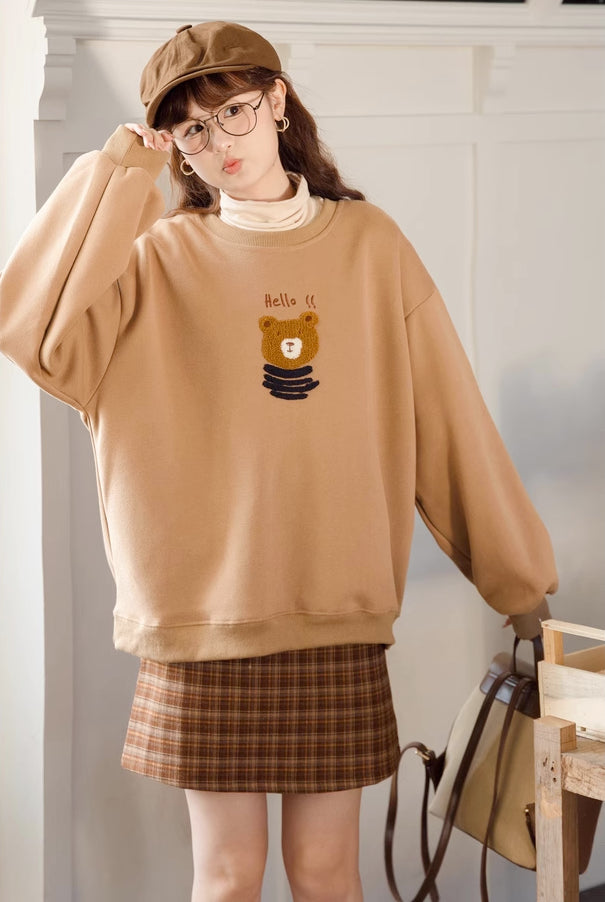 Fuzzy Bear Sweatshirt (Brown)
