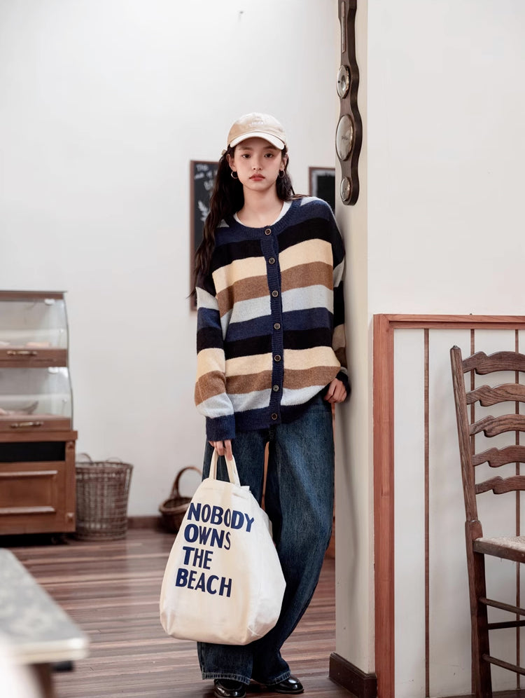 Retro Stripe Cardigan (2 Colors)