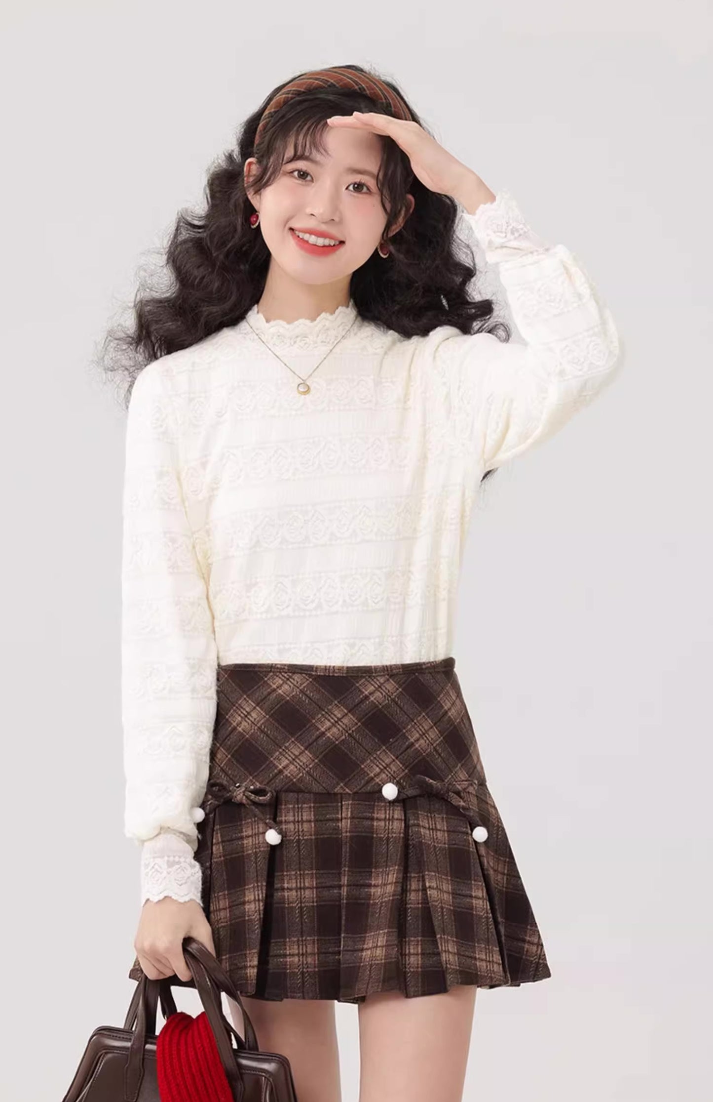 Pom Pom Plaid Mini Skirt (3 Colors)