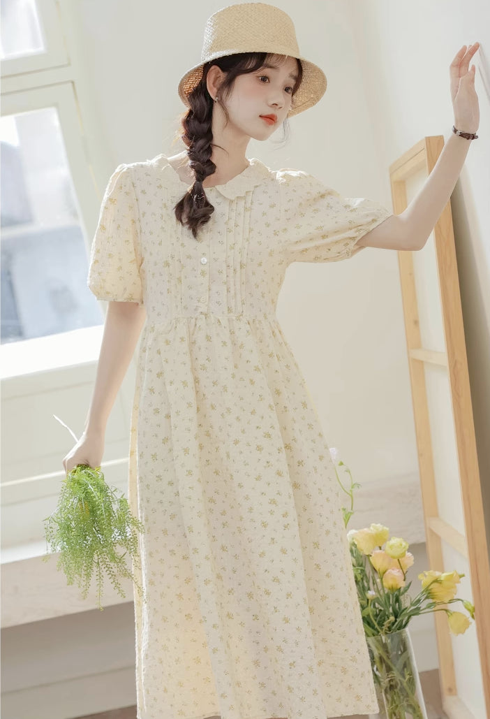 Ditsy Floral Sun Dress (Yellow)