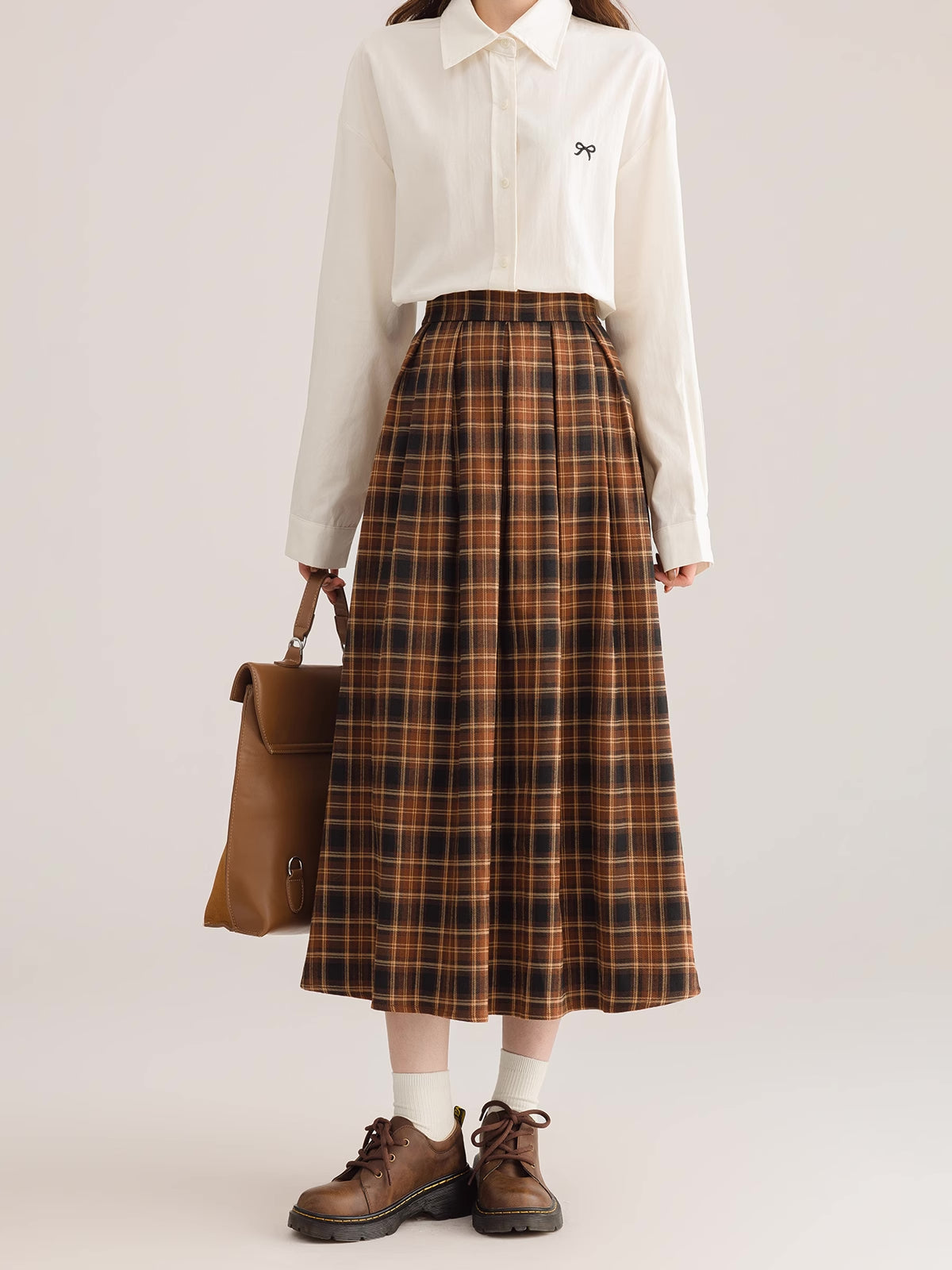 Autumnal Plaid Midi Skirt (3 Colors)