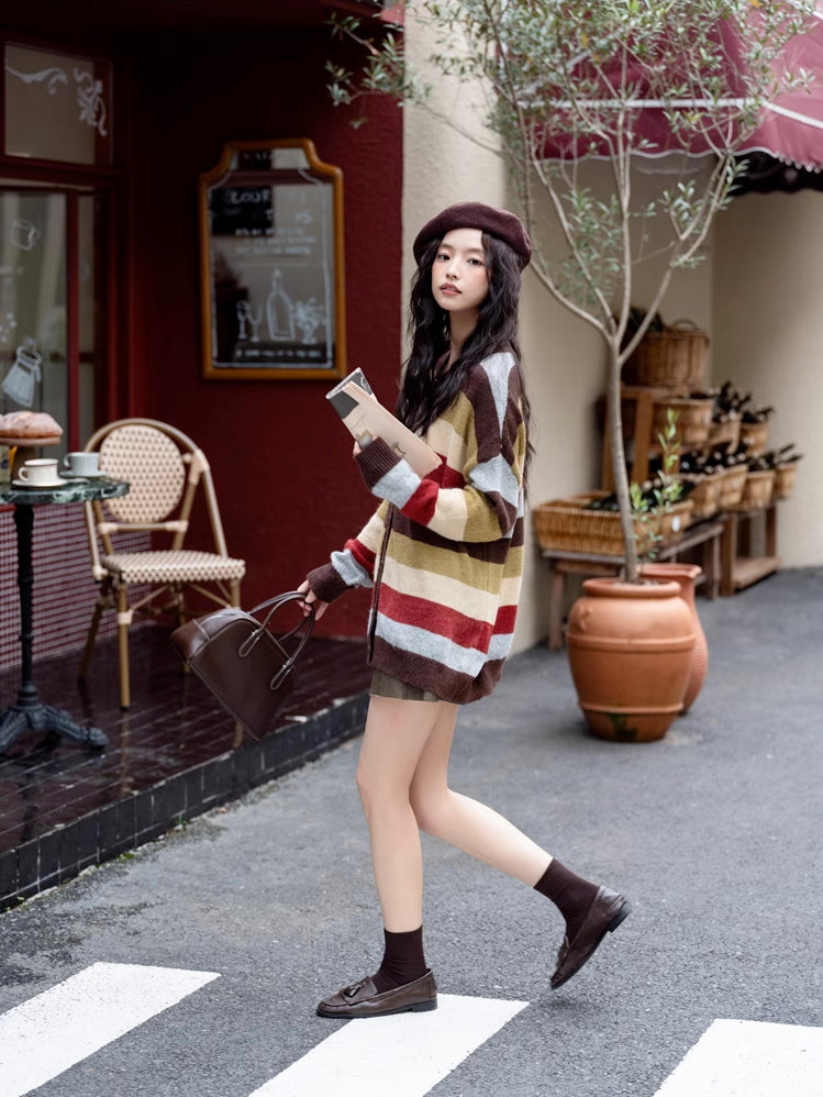 Retro Stripe Cardigan (2 Colors)