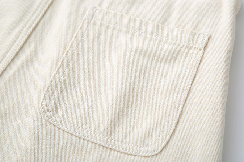 Rabbit Walks Short Overalls (White)