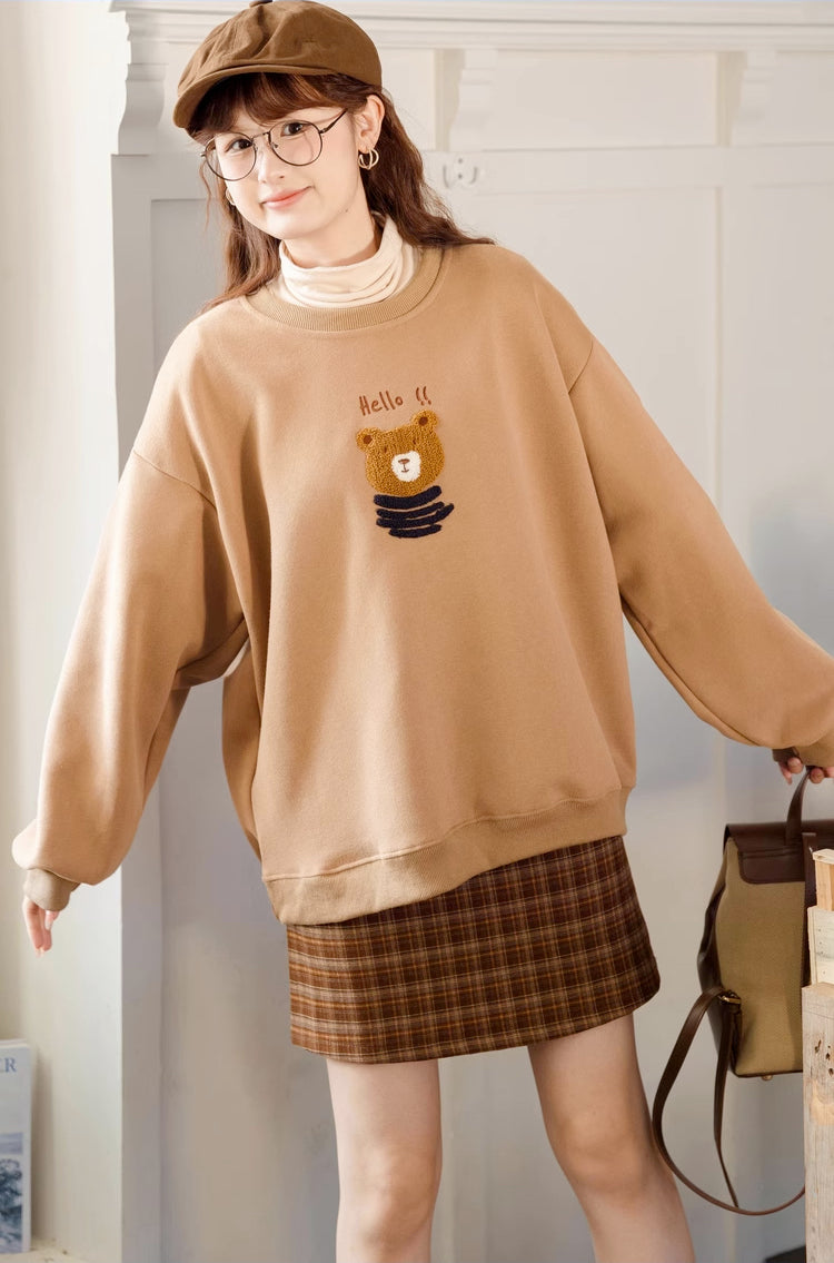 Fuzzy Bear Sweatshirt (Brown)