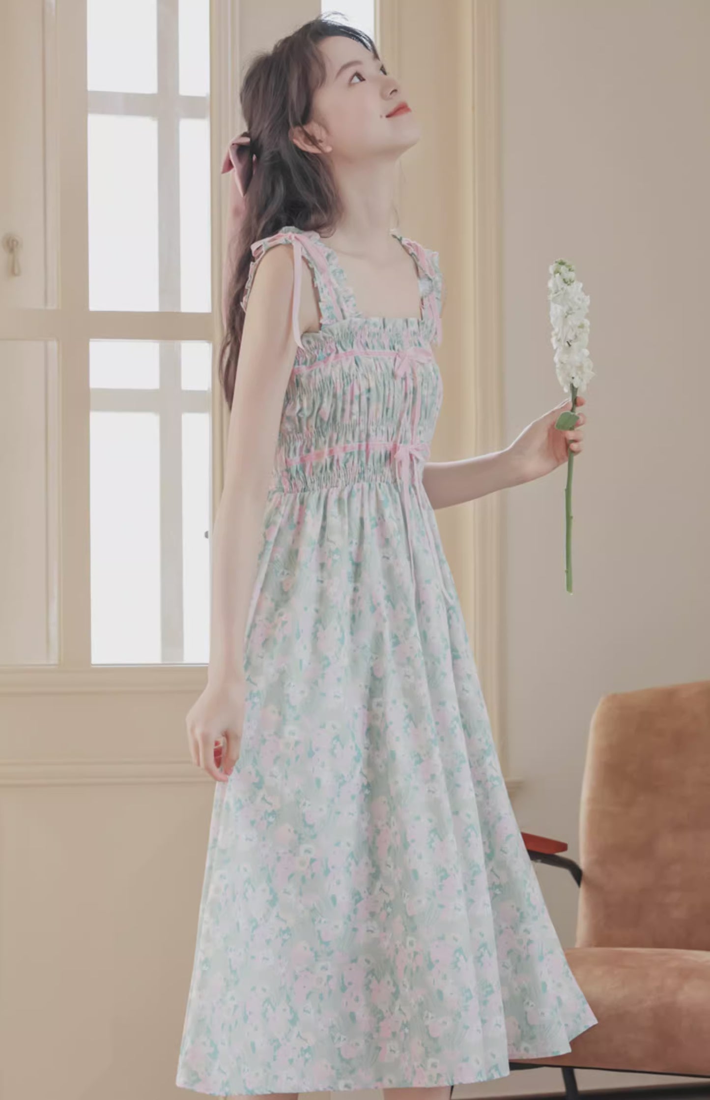 Marshmallow Floral Cami Dress (Mint/Pink)