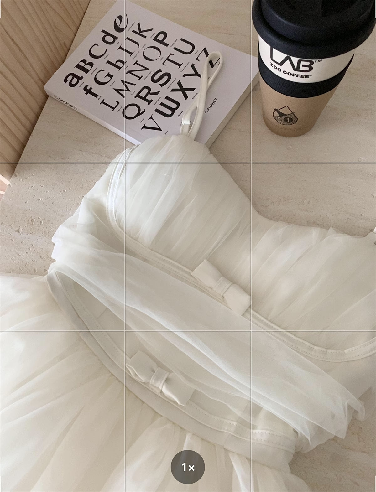 Ballet Tulle Mini Dress (White)