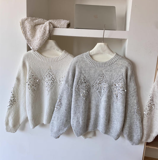 Sequin Diamond Sweater (4 Colors)