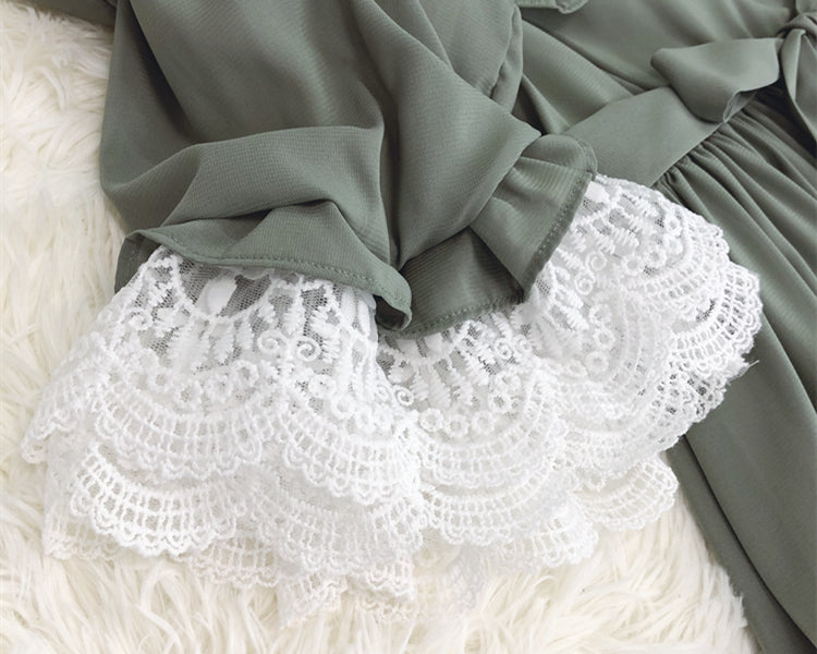 Adventure Peter Pan Collar Dress (Sage)