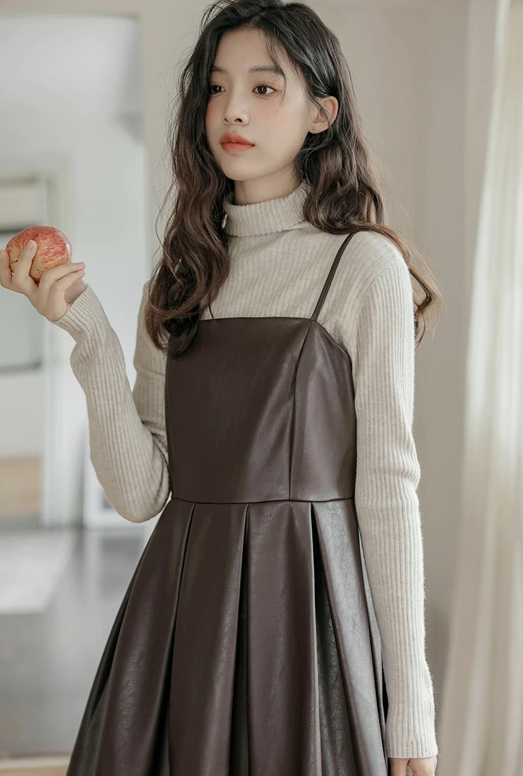 Pleather Mini Cami Dress (2 Colors)