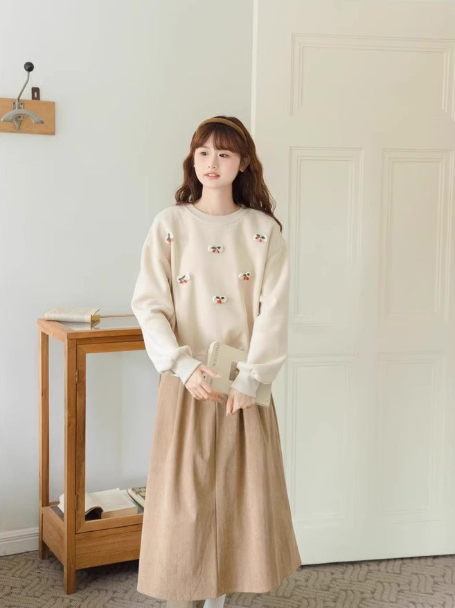 Belted Corduroy Midi Skirt (3 Colors)