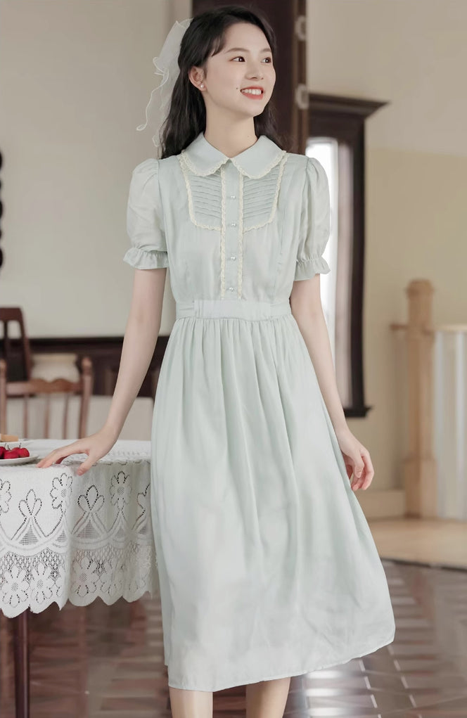 Sunday Tea Midi Dress (Eggshell Blue)