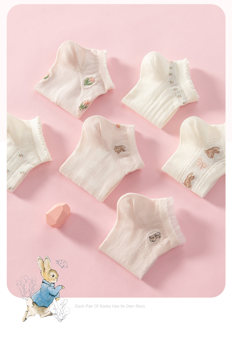 Spring Peter Rabbit Ankle Socks Set (Pink)