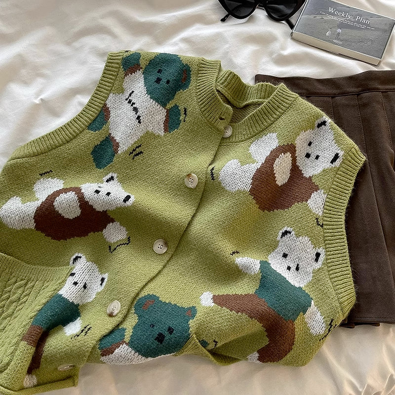 Playful Bears Vest (Green)