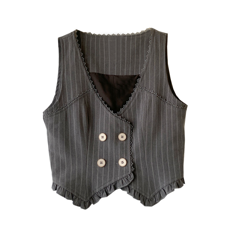 Victoria Stripe Waistcoat (Gray)