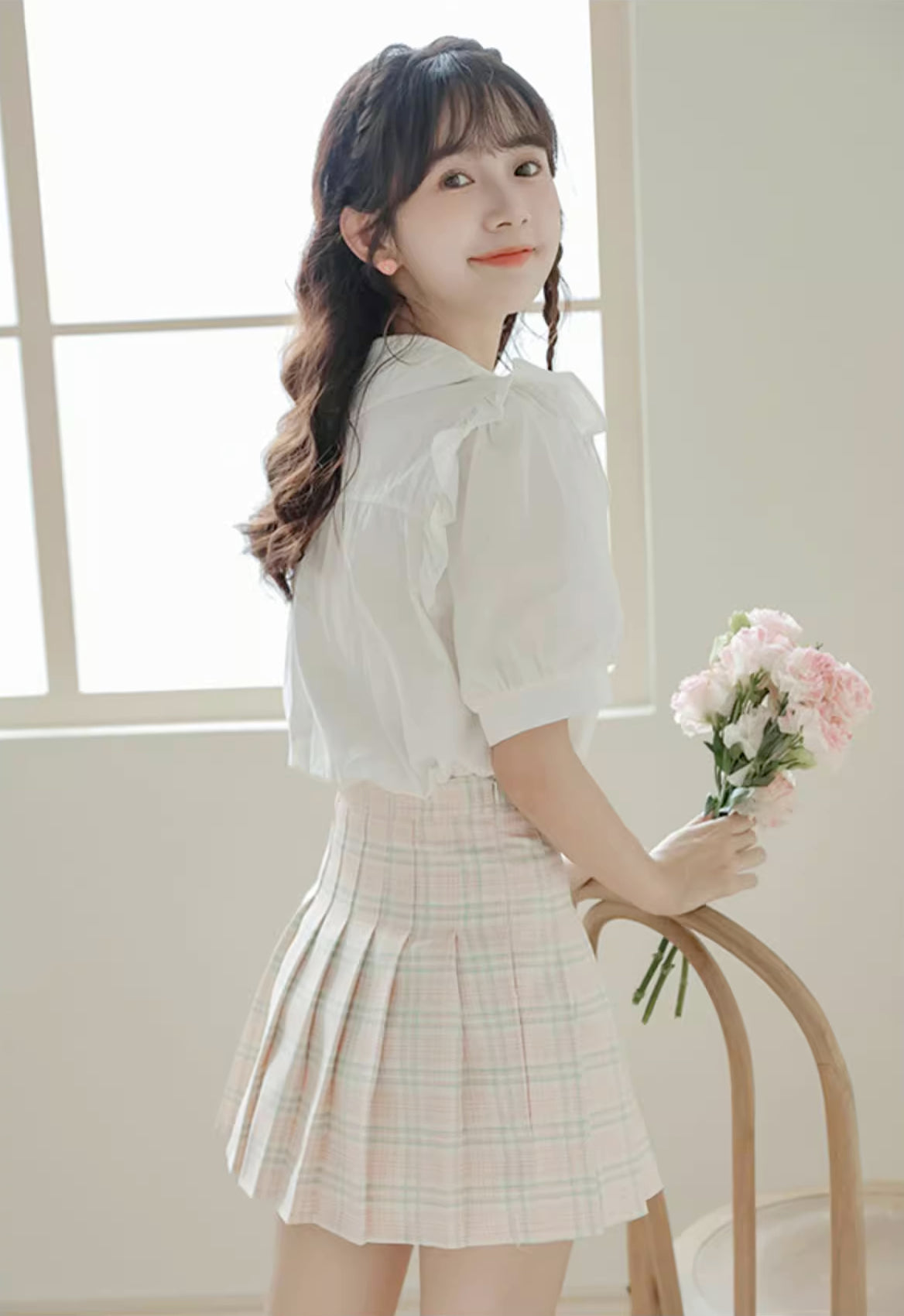 Cherry Tips Blouse (White)