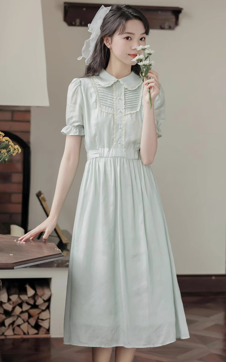 Sunday Tea Midi Dress (Eggshell Blue)