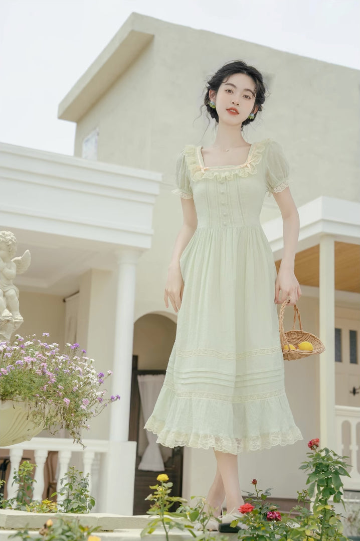 Sorbet Lace Midi Dress (Mint)