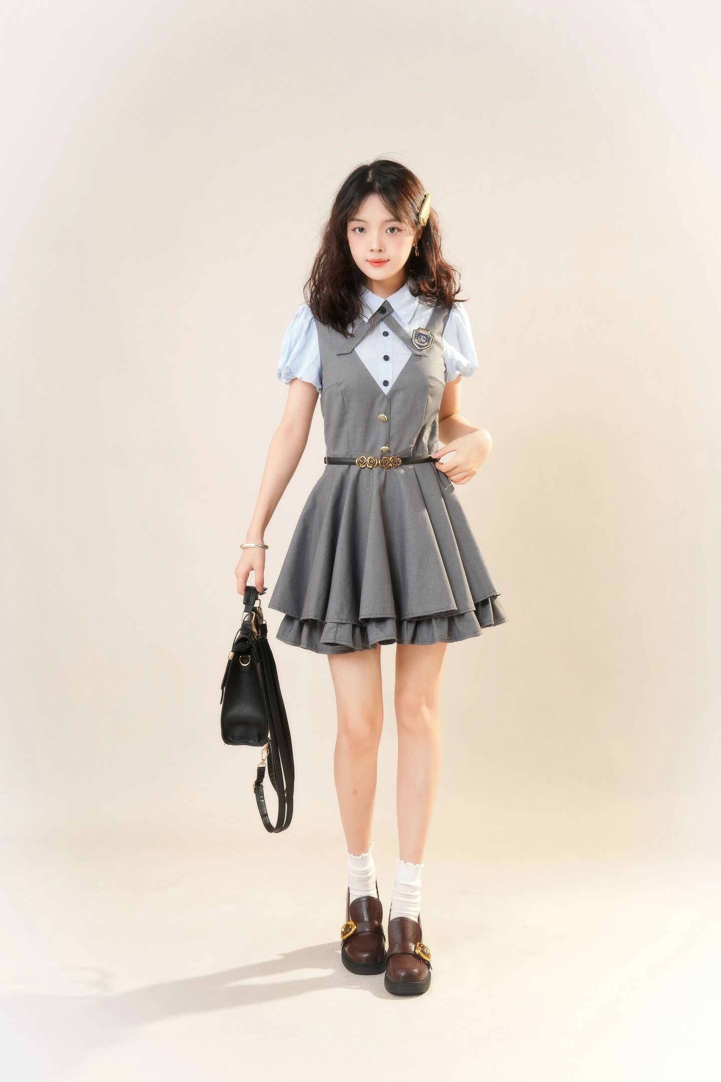 Summer Cadet Mini Twofer Dress (Blue/Gray)