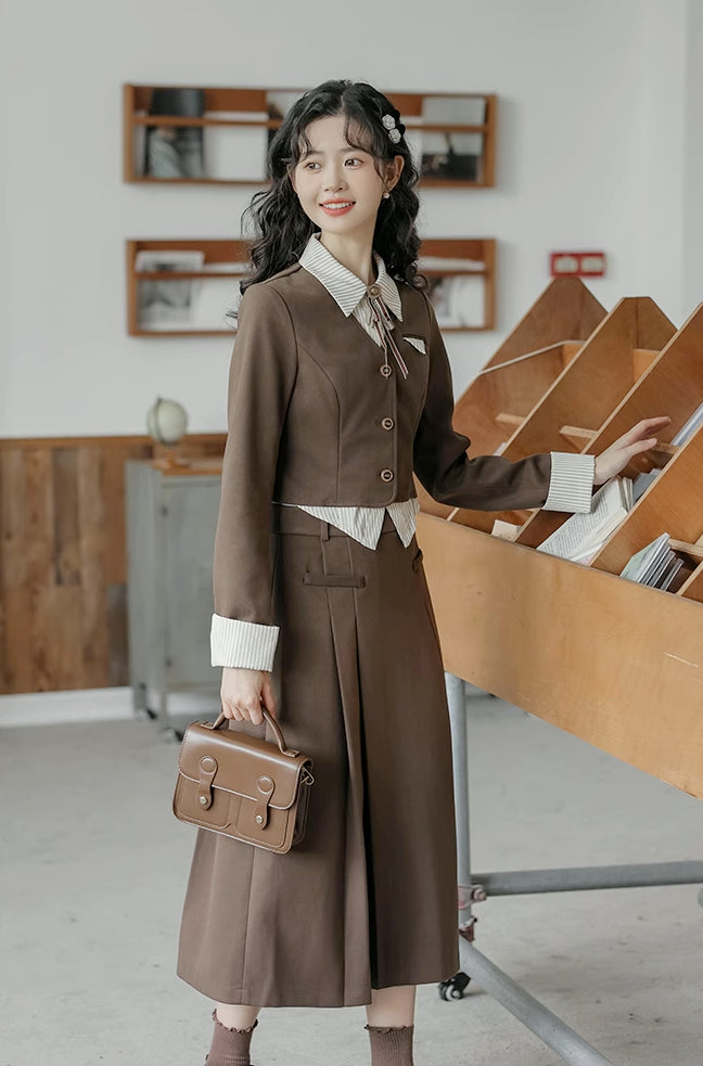 Academia Two-Piece Set (Brown)