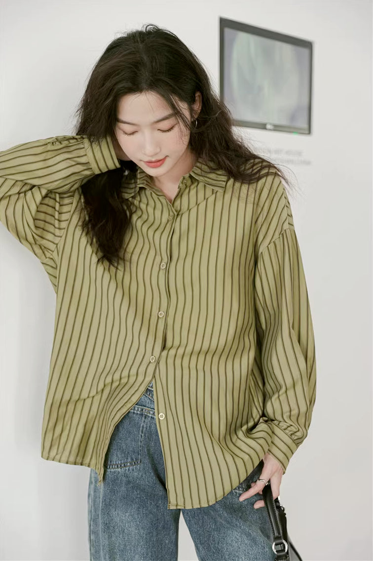 Basic Stripe Button Down Shirt (3 Colors)