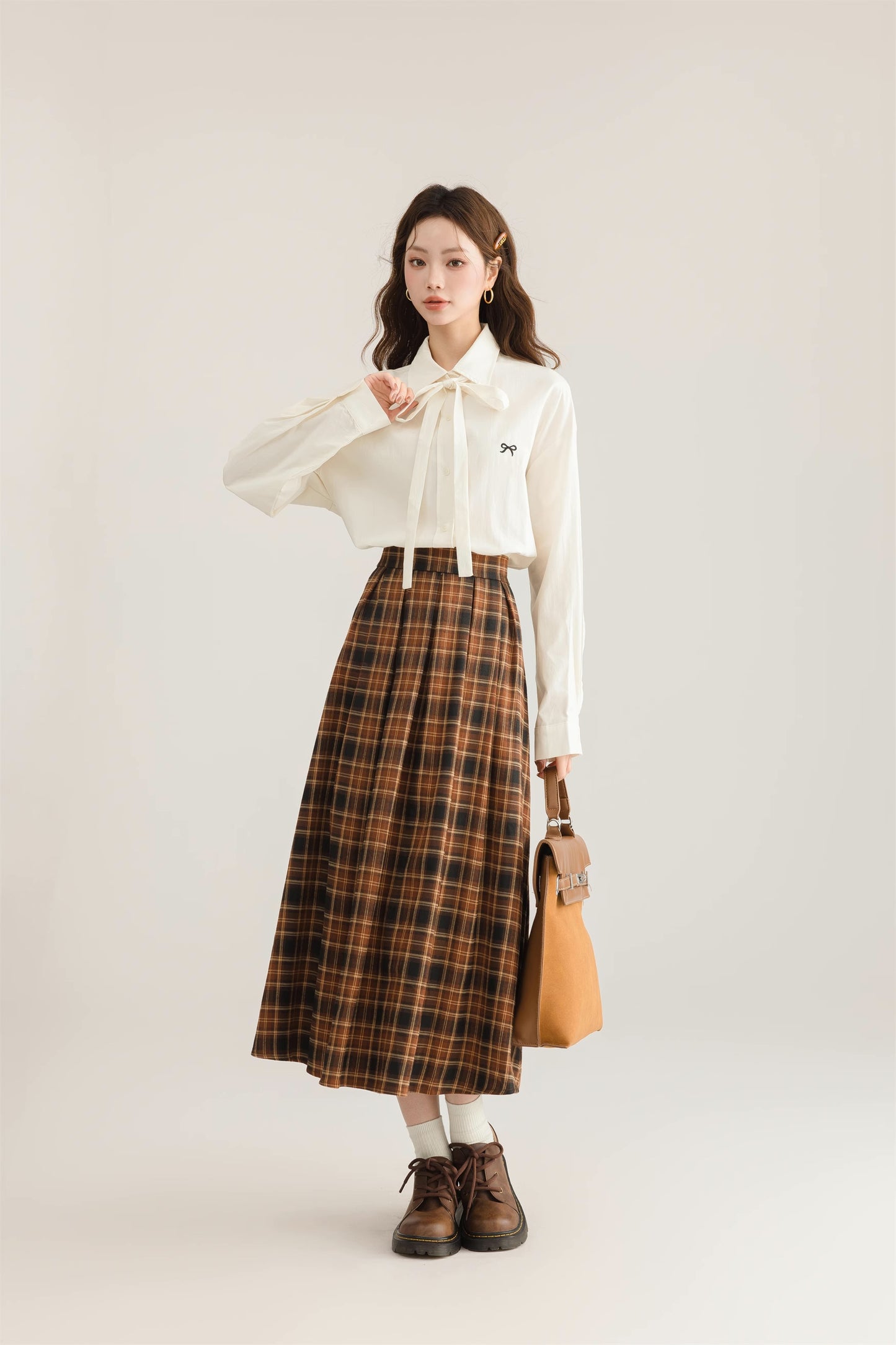 Autumnal Plaid Midi Skirt (3 Colors)