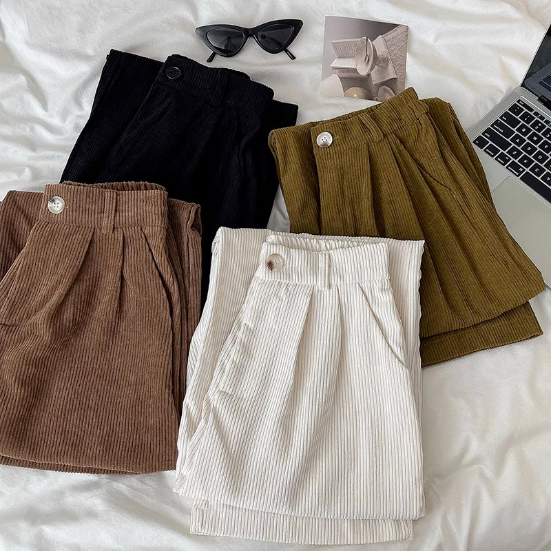 Pleated Corduroy Pants (4 Colors)