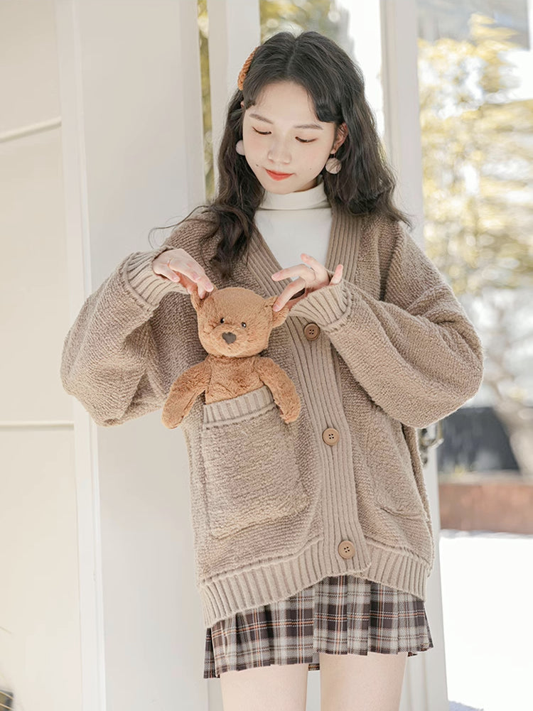 Terry Fleece Cardigan (3 Colors)