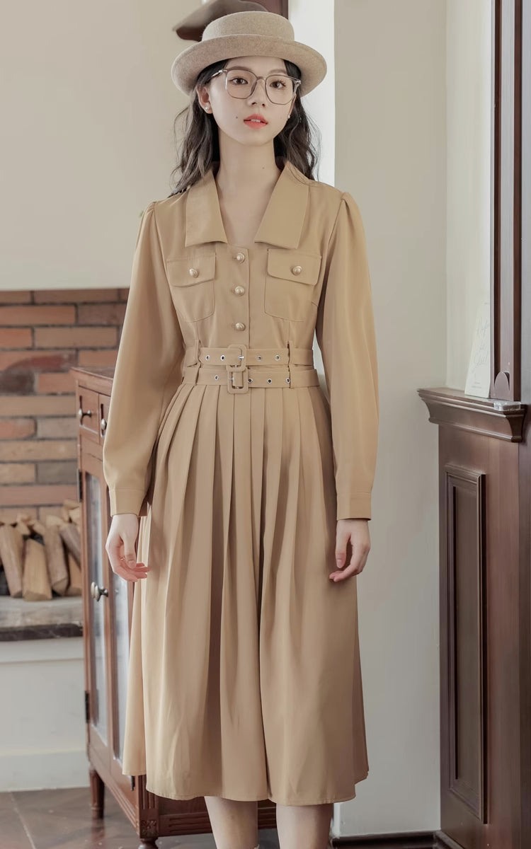 Detective Trench Dress (Khaki)