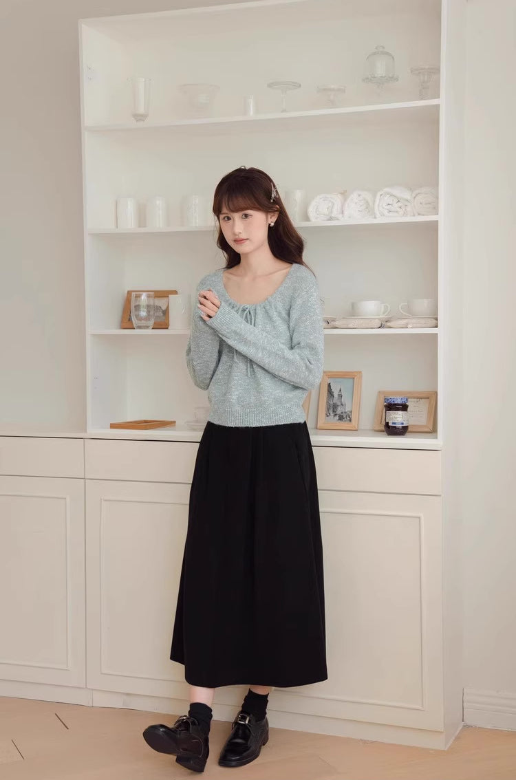 Belted Corduroy Midi Skirt (3 Colors)