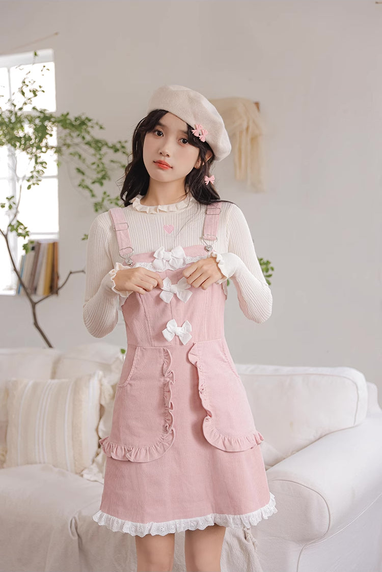 Sweet Little Baker Mini Pinafore Dress (Pink)