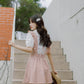 Frilly Mini Apron Pinafore Dress (Pink)