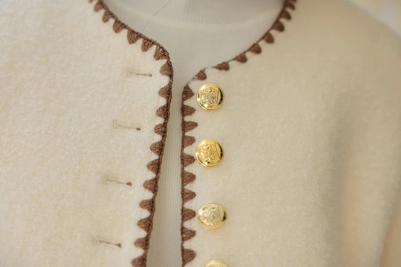 Boucle Tweed Jacket (Cream)