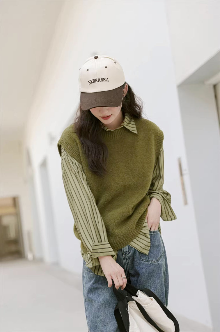 Basic Stripe Button Down Shirt (3 Colors)