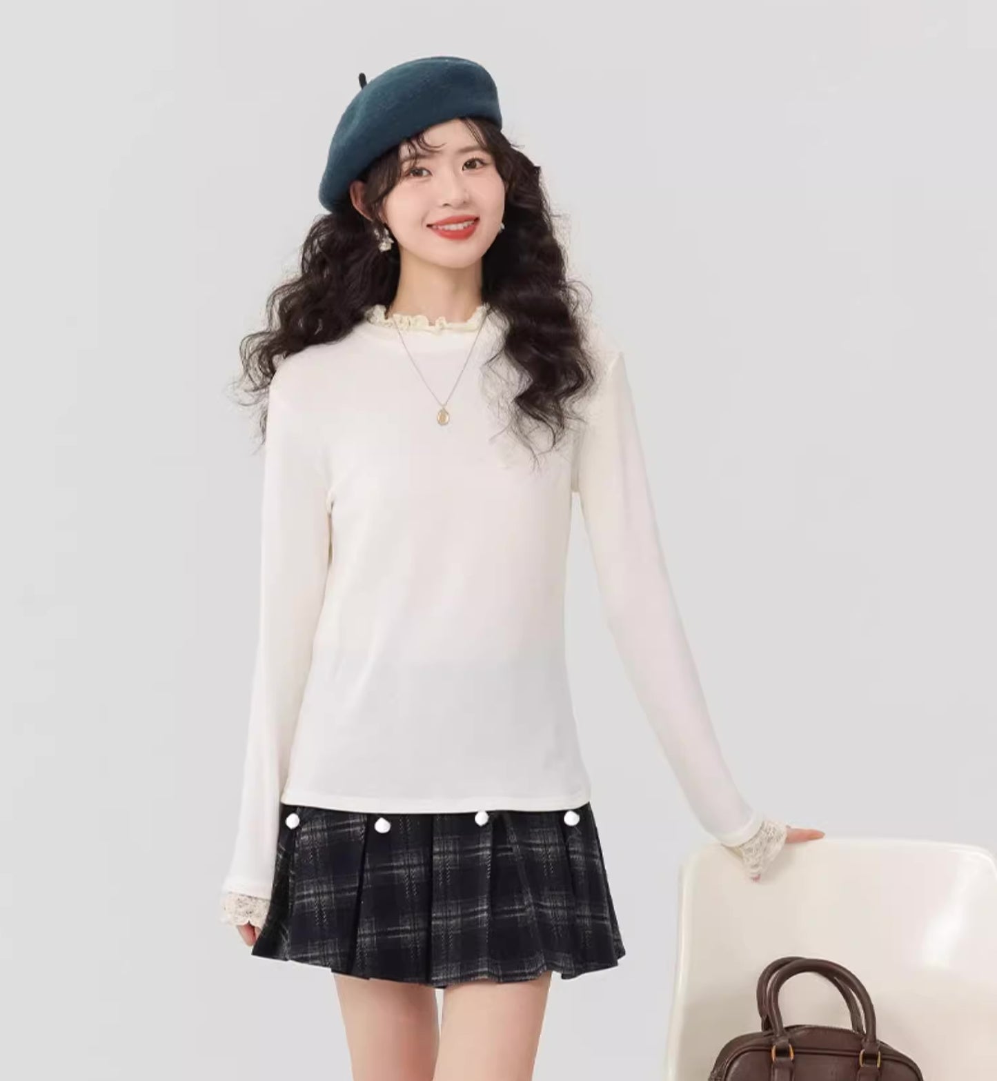 Pom Pom Plaid Mini Skirt (3 Colors)