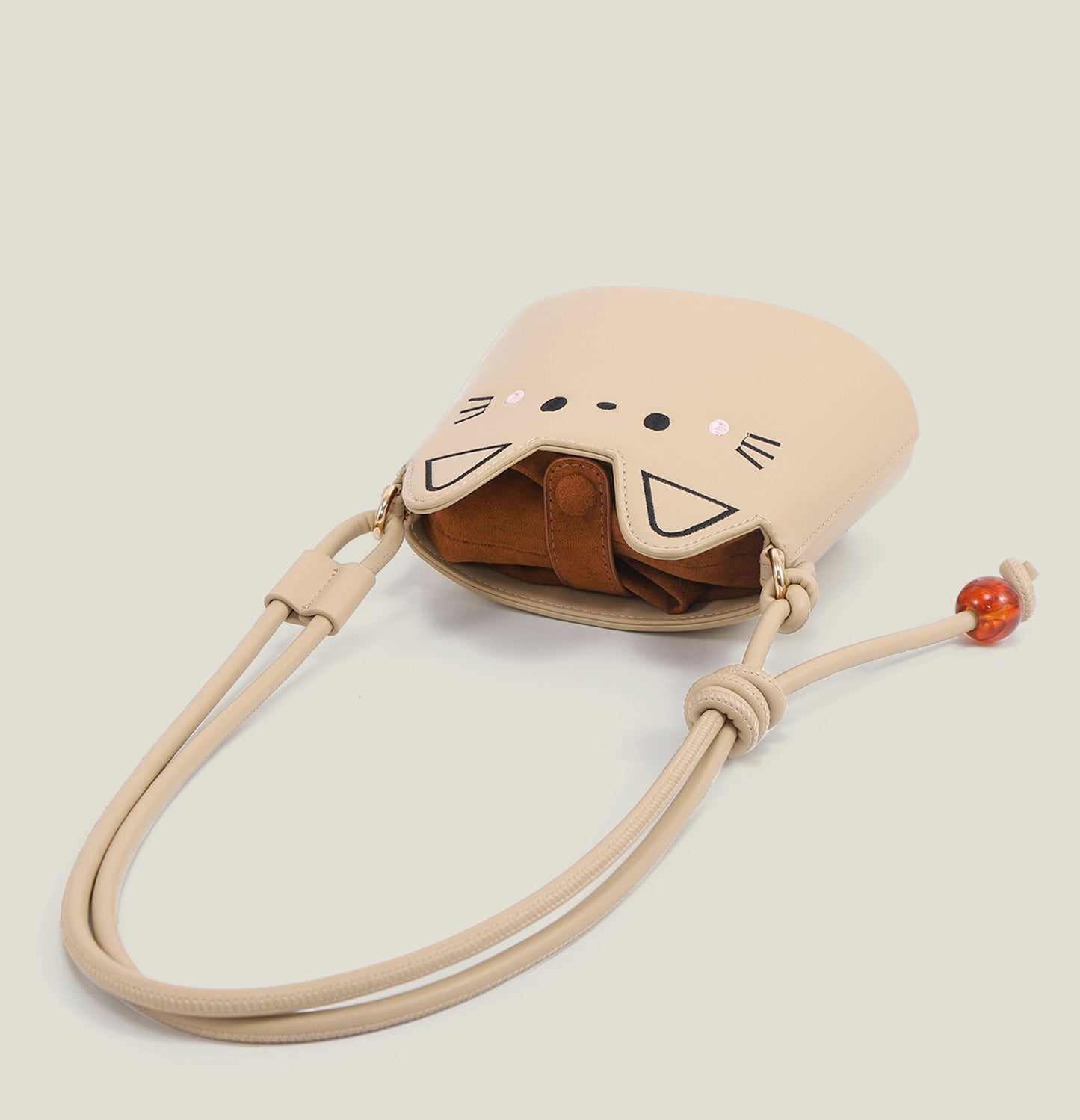 Cat Bucket Bag (Beige)