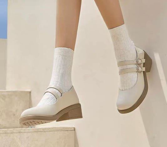 Double Strap Mary Jane Shoes (2 Colors)