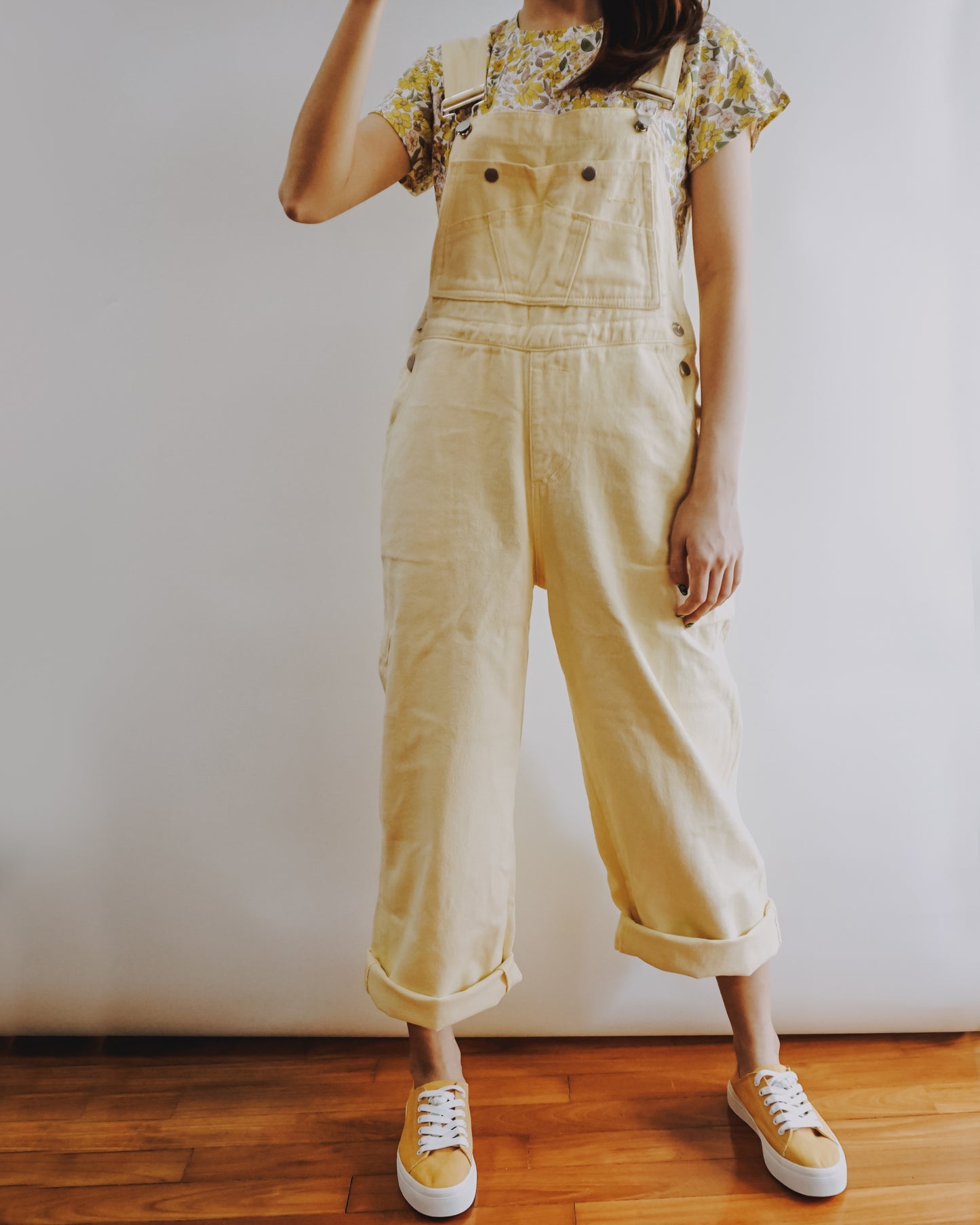 Spring Denim Overalls (Pastel Yellow)