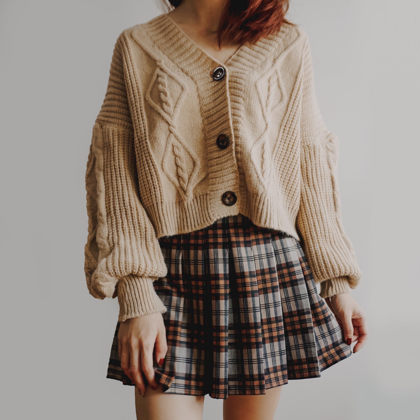 Cropped Cable Knit Cardigan (6 Colors)