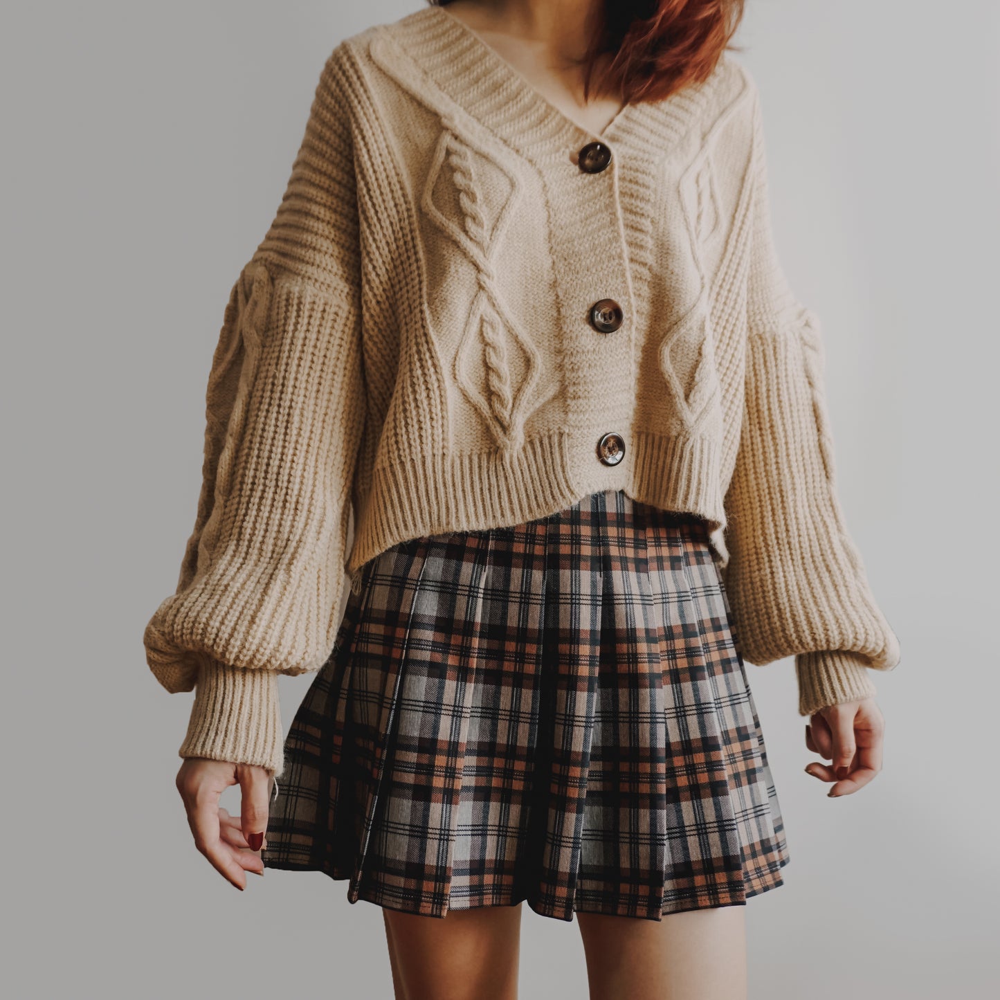 Cropped Cable Knit Cardigan (6 Colors)