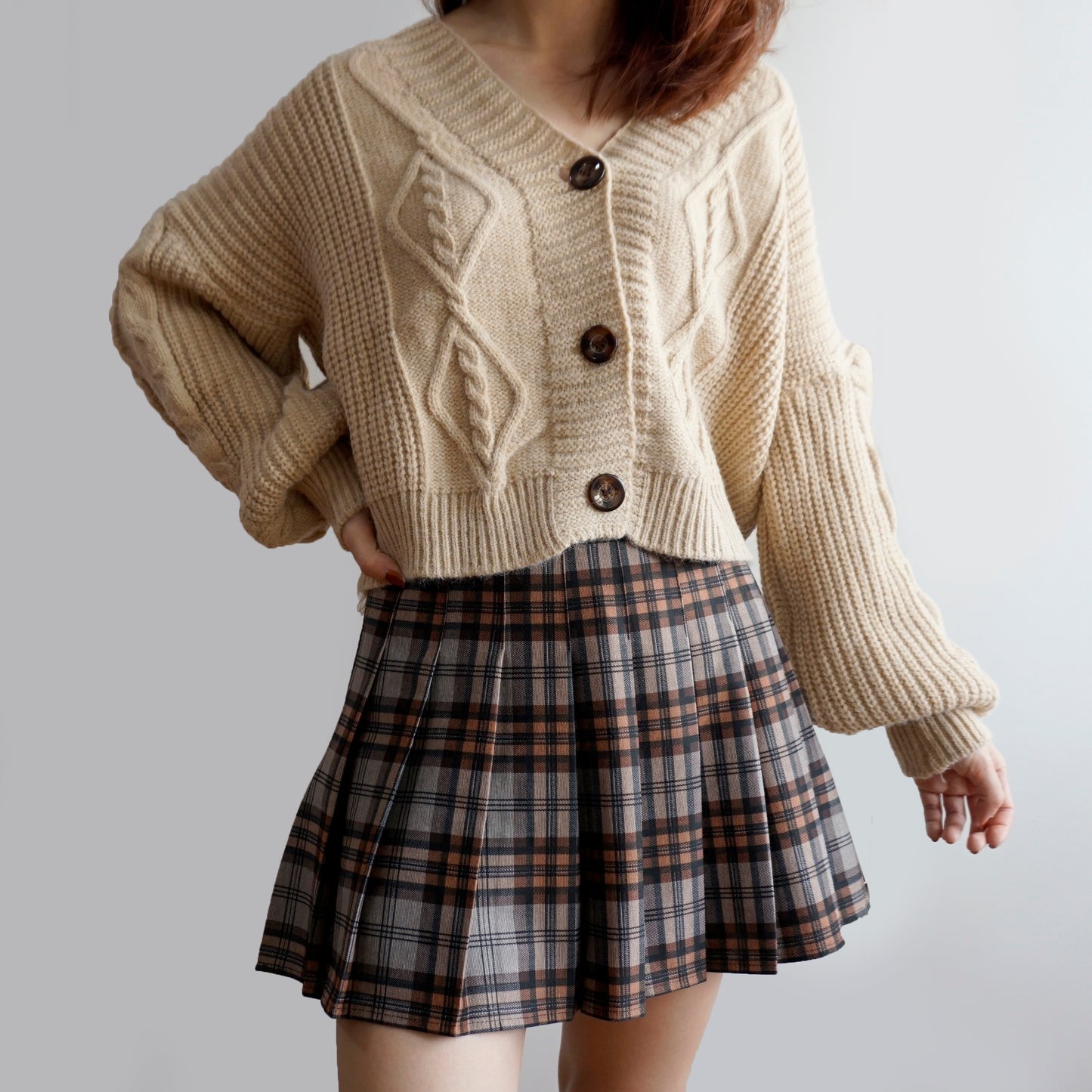 Cropped Cable Knit Cardigan (6 Colors)